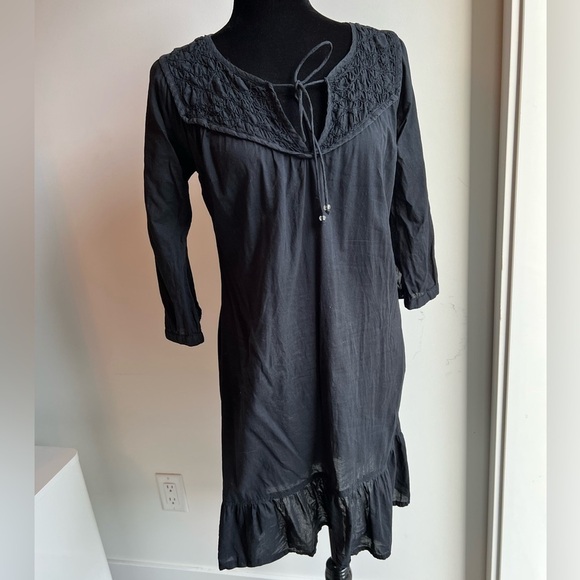 Vero MODA | Black Lace-Top Tie-Front Dress Size Medium - Picture 1 of 3